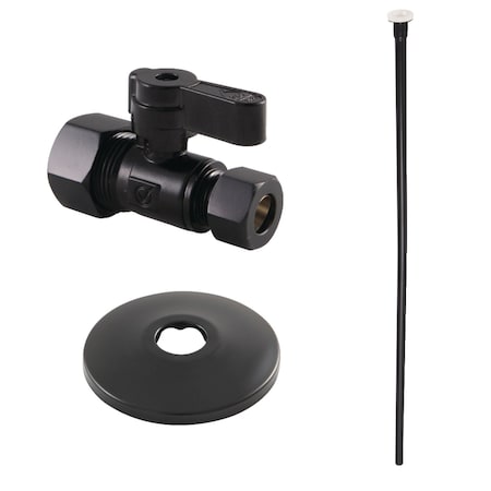 Kingston Brass Toilet Supply Kit, 58 OD x 38 OD Comp Straight Valve, Matte Black KF53350TKF20